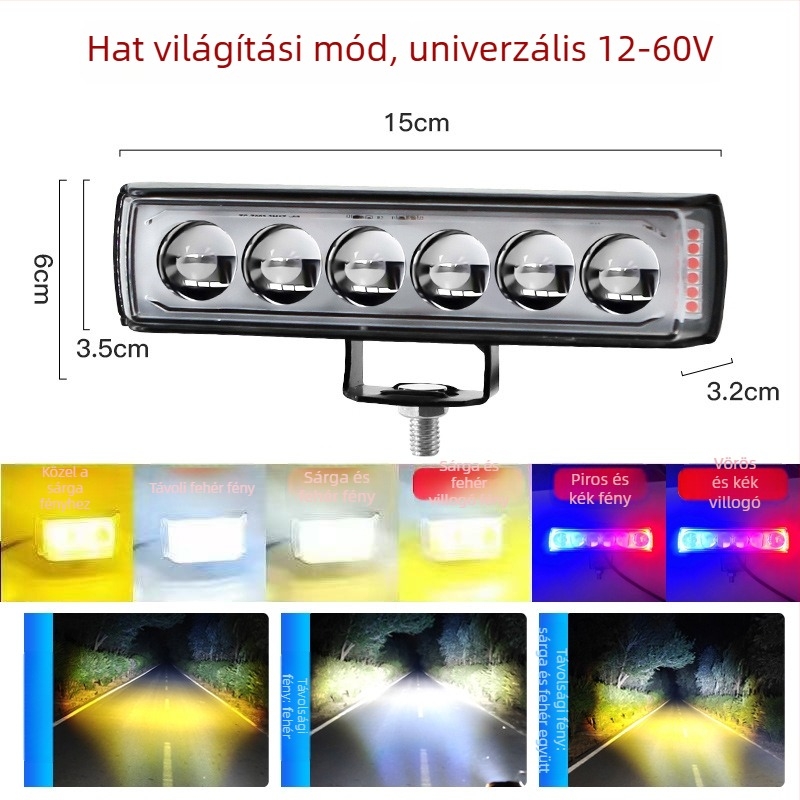 Háromoldalas LED spotlámpa autókhoz, teherautókhoz és mezőgazdasági járművekhez, 12–60V, 20W, vízálló