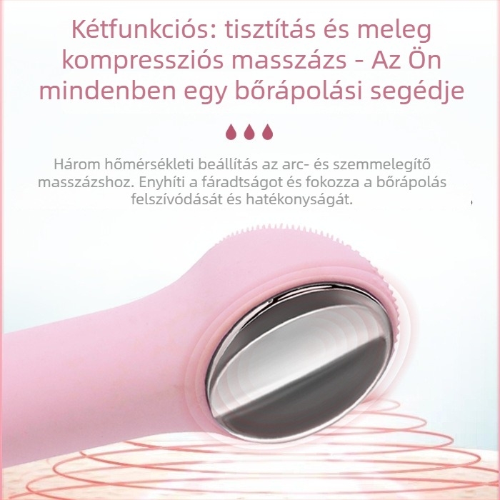 Újratölthető szilikon arc tisztító készülék ultrahangos masszázzsal, beépített 800–1000 mAh akkumulátor, IPX6 vízálló, hordozható