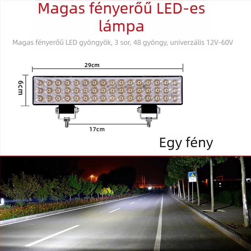LED-lapos tükörrel ellátott reflektor elektromos háromkerekűhöz – 12–60 V univerzális, 30 W, ≥1800 lm, IP68, hőelvezető dizájn