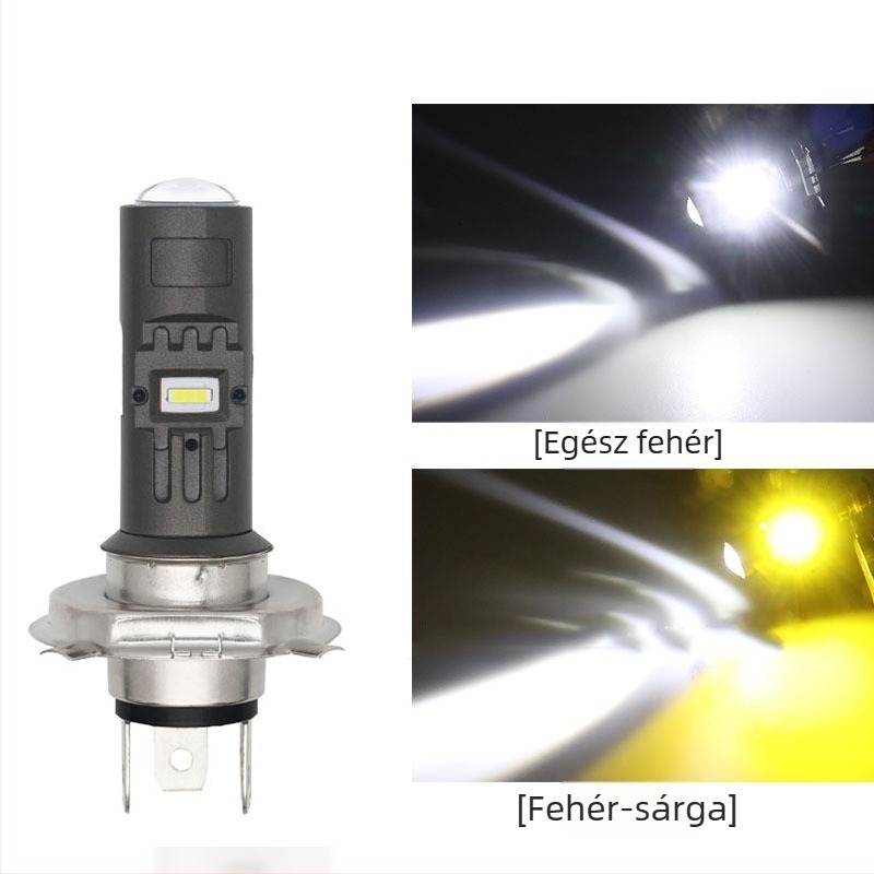 Motorkerékpár LED spotlámpa, lencse H4/BA20D/P15D, 15W, 1500LM, 12-80V, 1860LED fényforrás, repülőgép-alumínium ház