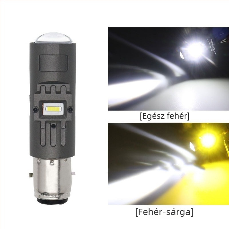 Motorkerékpár LED spotlámpa, lencse H4/BA20D/P15D, 15W, 1500LM, 12-80V, 1860LED fényforrás, repülőgép-alumínium ház
