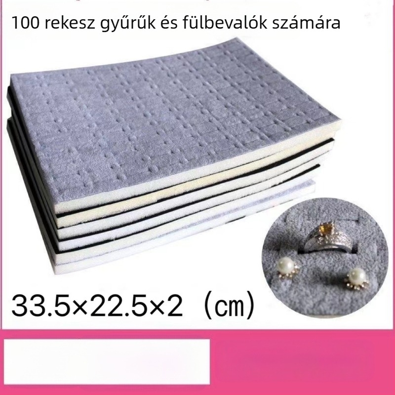 Egységes ABS téglalap alakú ékszerkialakító tál velúr burkolattal, 1 réteg, kifinomult stílus