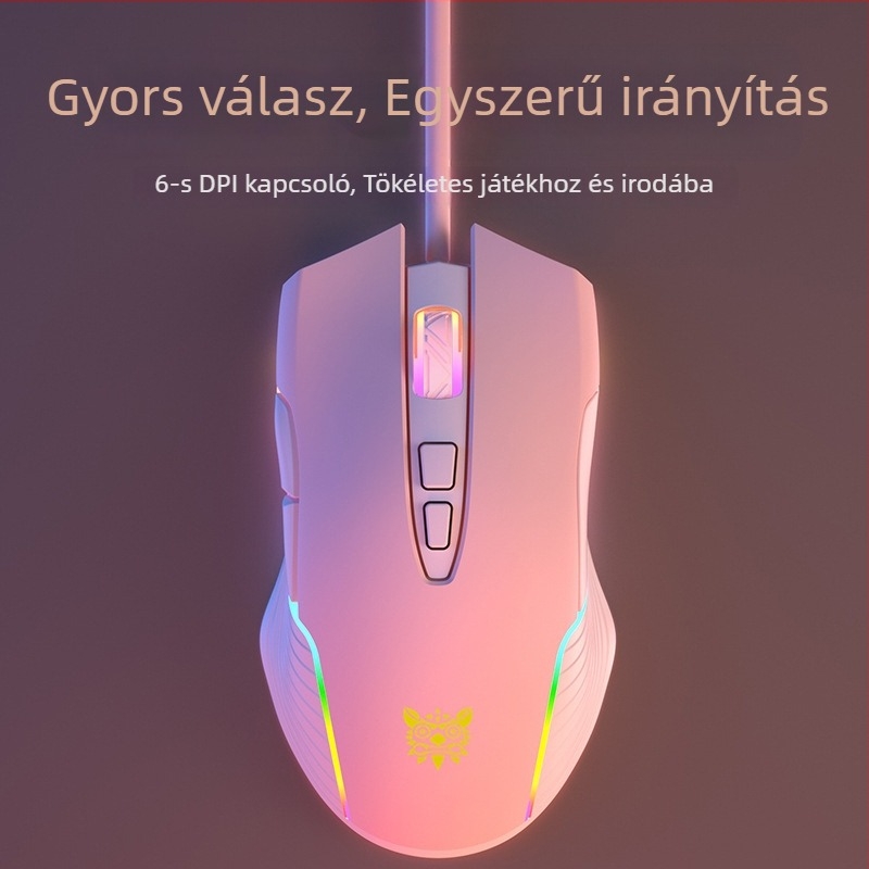 ONIKUMA cw905 kábeles gamer egér, USB, 6400 DPI, 7 gomb, DPI-szabályozás 6 szinttel, ergonómikus kialakítás