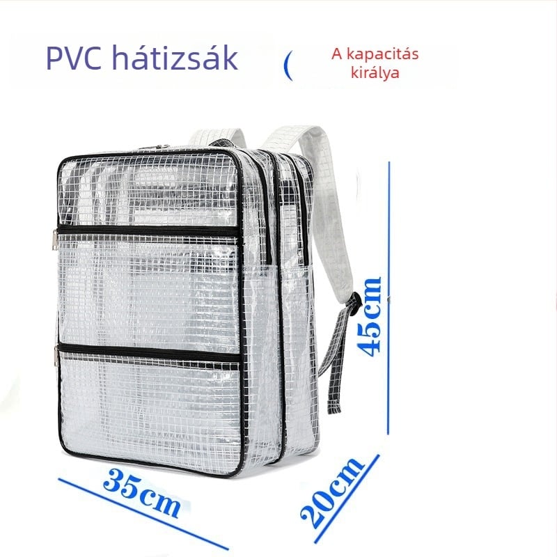 Antisztatikus PVC átlátszó hálós hátizsák üzleti utazásokhoz (Anyag: PVC; Minta: Átlátszó; Stílus: Üzleti közlekedés; Nem: Uniszex; Használat: Üzleti út)