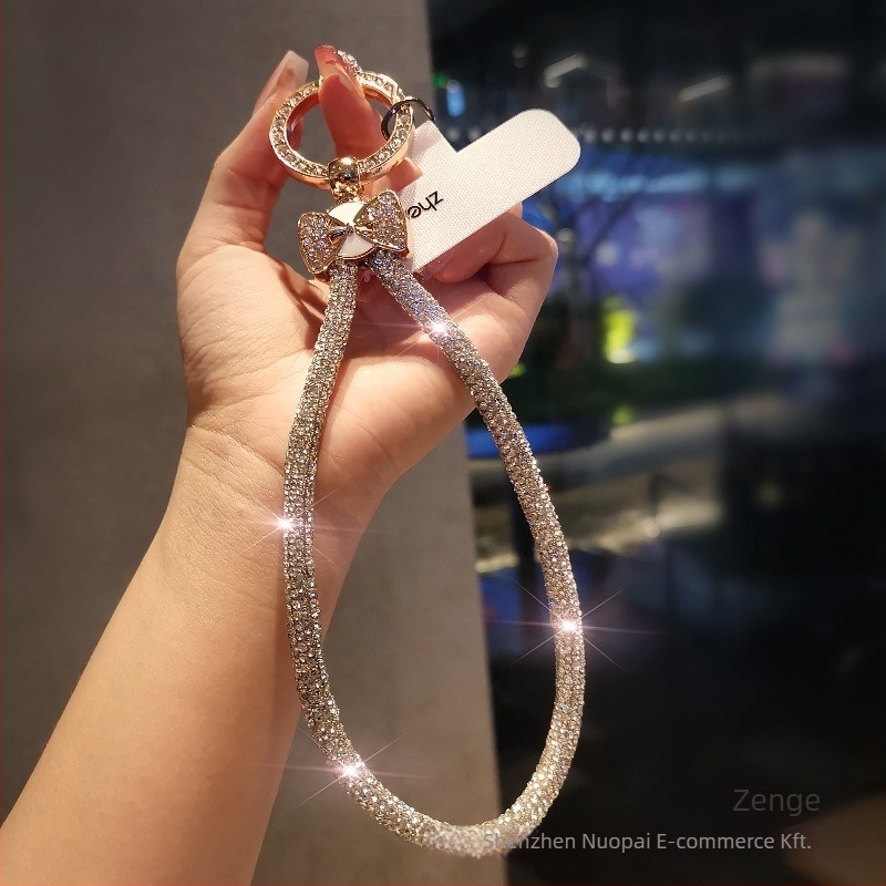 Telefonhoz való nyakpánt gyémánt masnival és geometriai medállal, kézzel készített, multifunkcionális, Jane grids