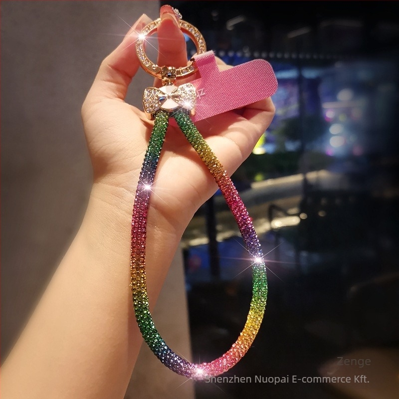 Telefonhoz való nyakpánt gyémánt masnival és geometriai medállal, kézzel készített, multifunkcionális, Jane grids