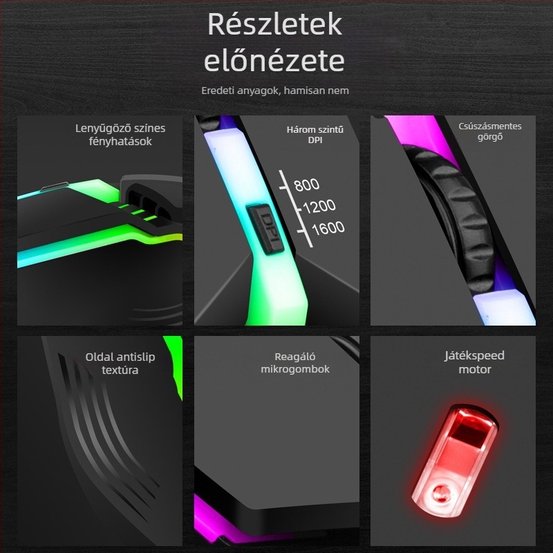 X3 vezetékes optikai gaming egér, USB, 1000 DPI, 4 gomb