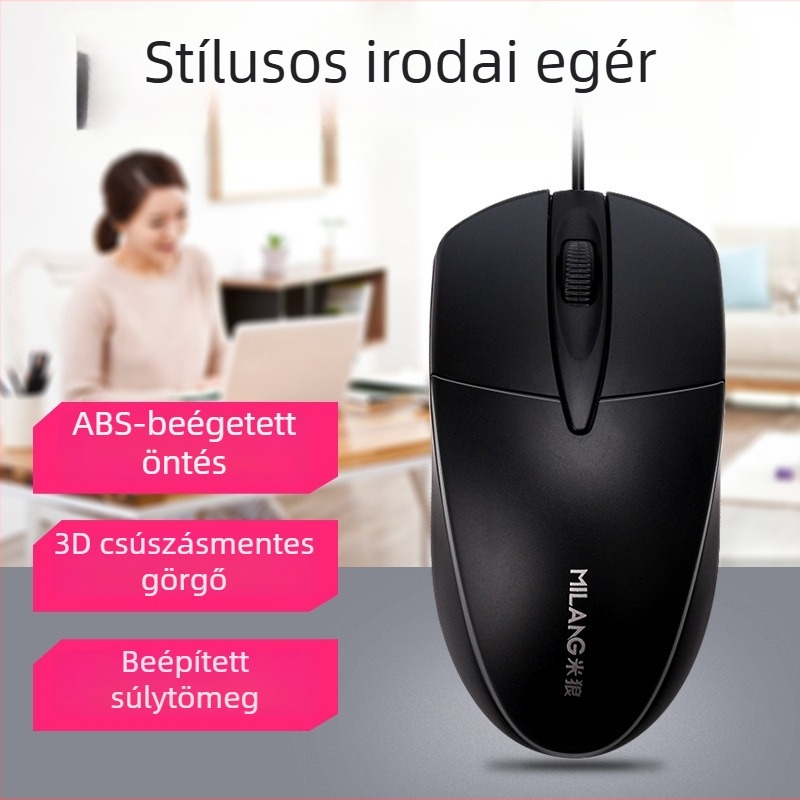 Optikai USB egér, 1200dpi, 3 gombos, ergonomikus kialakítás