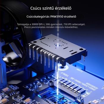 Gaming Bluetooth egér 26000 DPI-vel, 7 gomb, USB interfész, újratölthető akkumulátor, dupla vezeték nélküli kapcsolat (2.4G/Bluetooth)