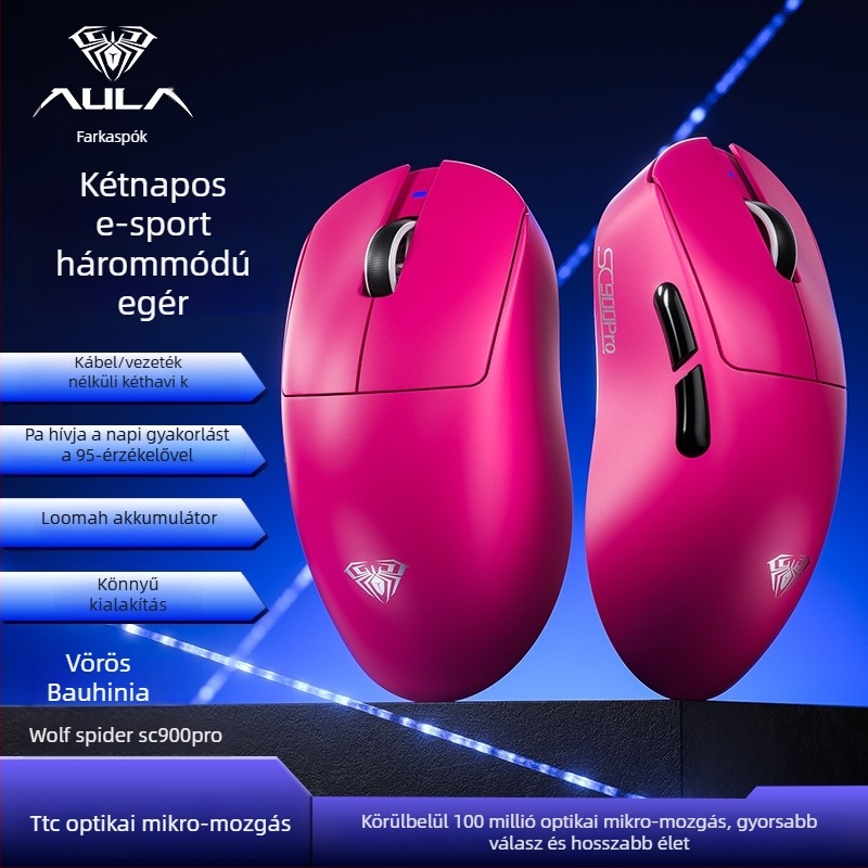 Gaming Bluetooth egér 26000 DPI-vel, 7 gomb, USB interfész, újratölthető akkumulátor, dupla vezeték nélküli kapcsolat (2.4G/Bluetooth)