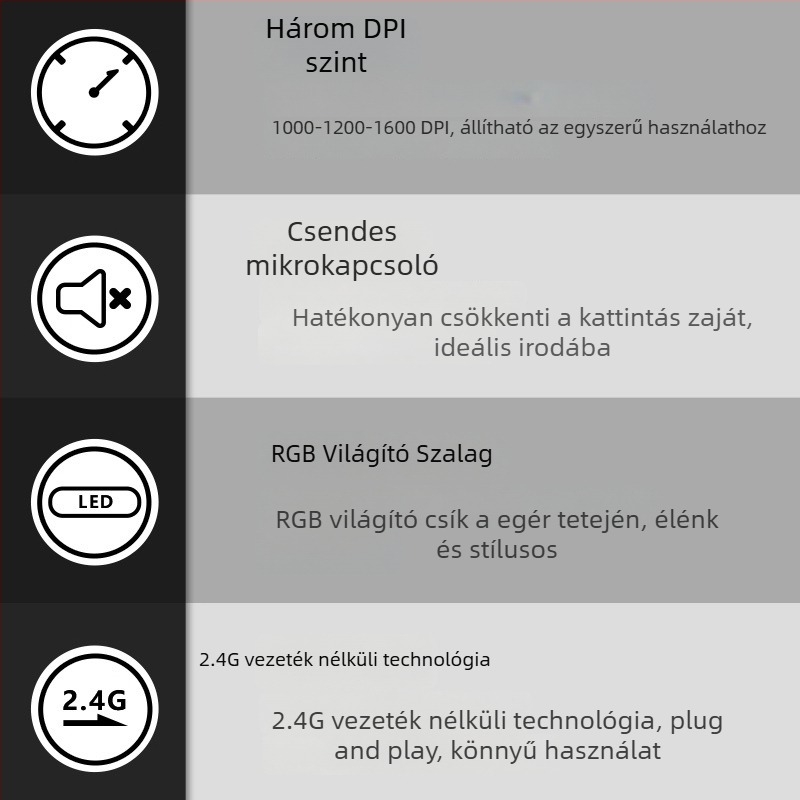 M618C függőleges oldalsó fogású optikai egér, 6 gombbal, Bluetooth