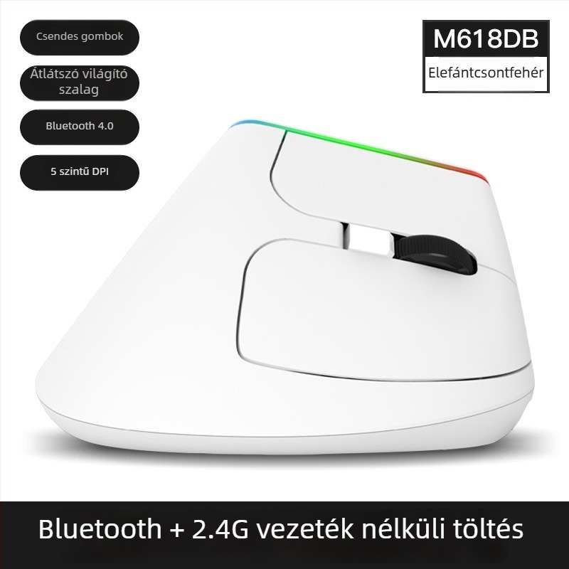 M618C függőleges oldalsó fogású optikai egér, 6 gombbal, Bluetooth
