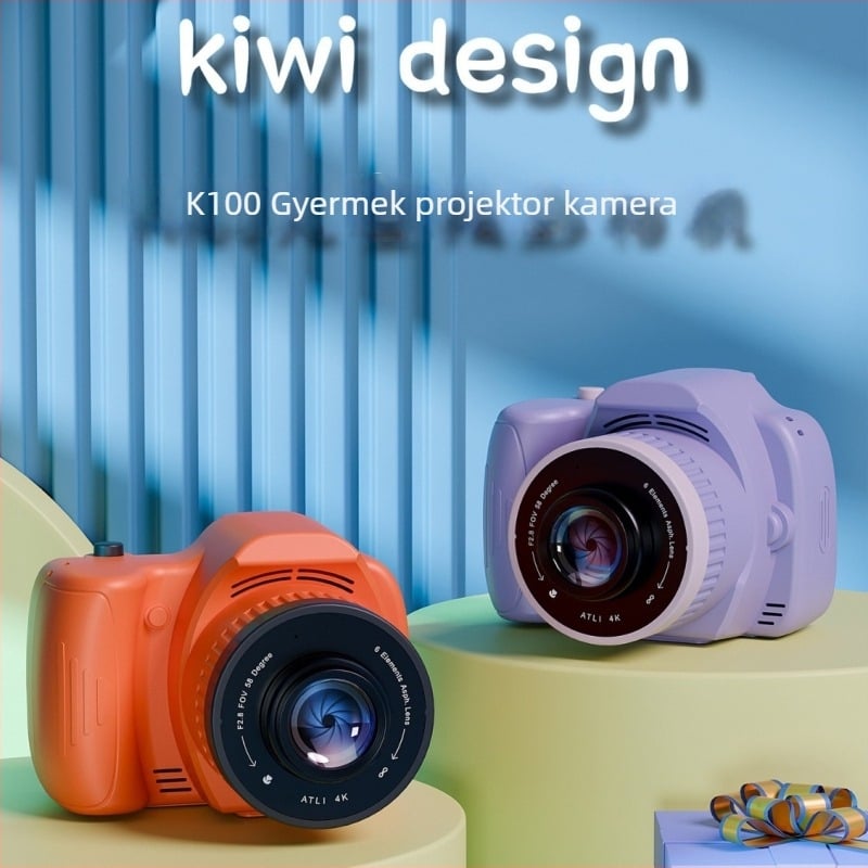 Gyermekeknek szóló projekciós kamera, 10× optikai zoom, TF tárhely, ABS olajinjekciós ház, súly 392 g
