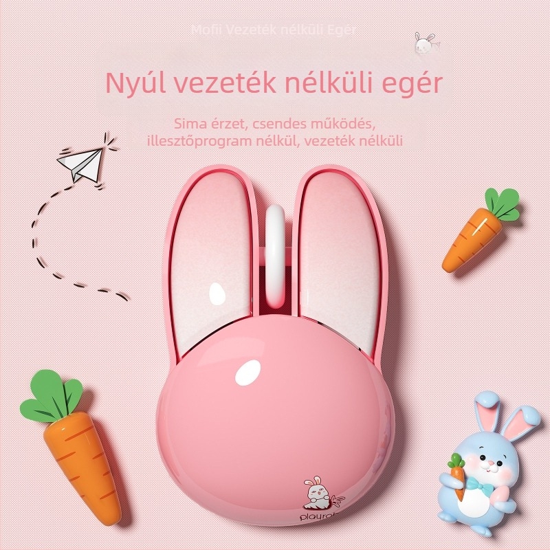 M6 nyuszi formájú vezeték nélküli egér – 1200 DPI, 2.4G vezeték nélküli, 10 m hatótávolság