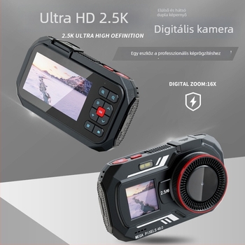 Xj400 digitális fényképezőgép 48 MP szenzorral, 16x optikai zoom, kettős LCD-kijelző, optikai képstabilizálás, USB 3.0