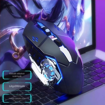 Vezeték nélküli egér 2.4G + Bluetooth, USB, 1600 DPI, 6 gomb, Ergonomikus kialakítás