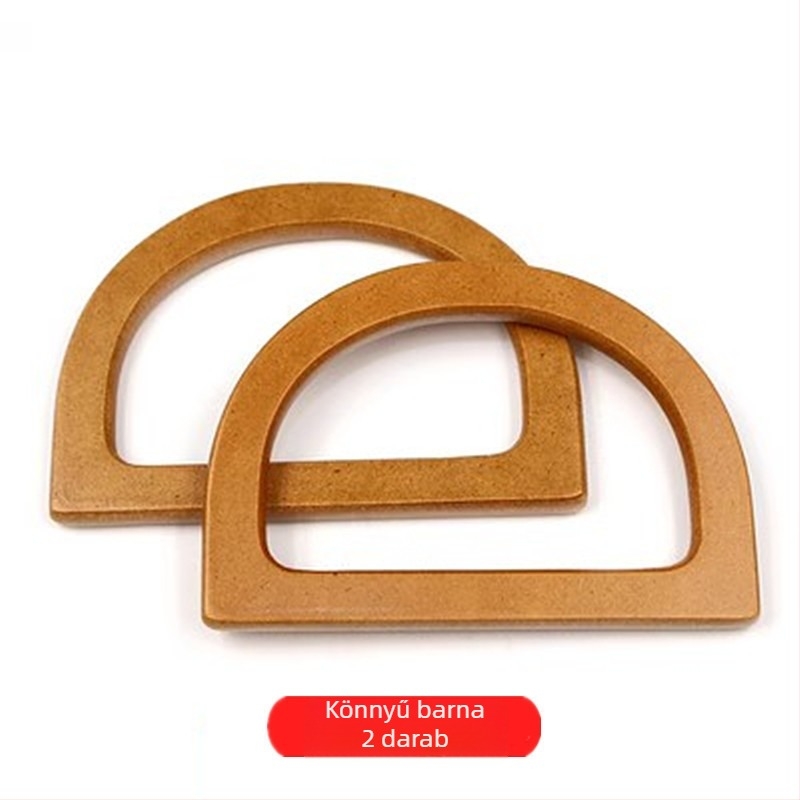 Fa táska fogantyú – kör alakú fa gyűrű, bambusz kézi fogás, városi minimalista stílus, 2024 tavasz