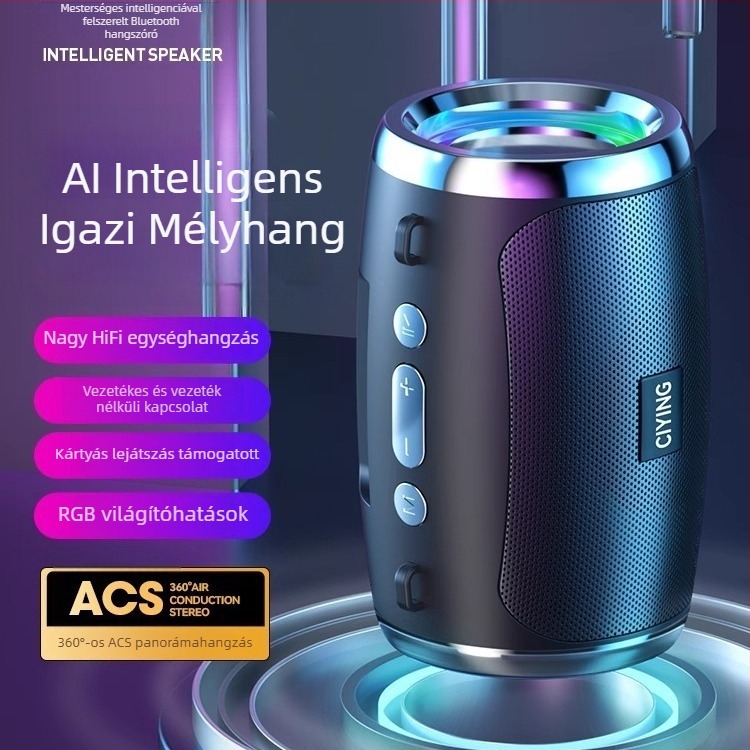 Mini hordozható Bluetooth hangszóró, 5W, Bluetooth 5.0, 100Hz-20kHz, beépített 1000–1200mAh, 10 m hatótávolság