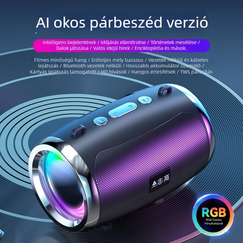 Mini hordozható Bluetooth hangszóró, 5W, Bluetooth 5.0, 100Hz-20kHz, beépített 1000–1200mAh, 10 m hatótávolság