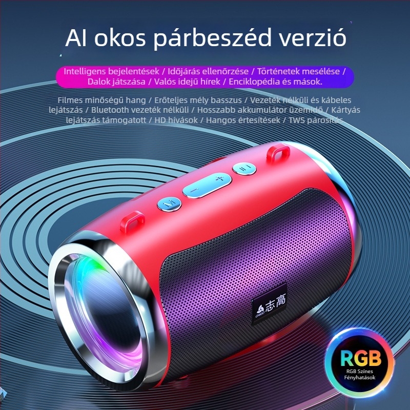 Mini hordozható Bluetooth hangszóró, 5W, Bluetooth 5.0, 100Hz-20kHz, beépített 1000–1200mAh, 10 m hatótávolság