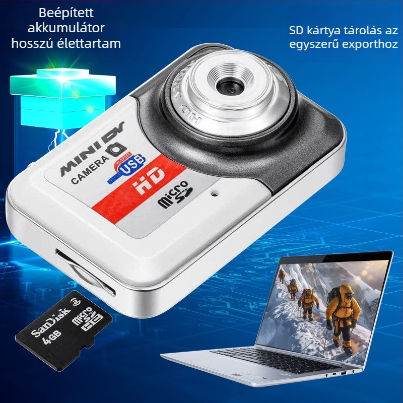 X6 Mini HD Retro Kamera Gyerekeknek — Zseb CCD Kamera Fotózásra és Vlogolásra, 1280x960 Felbontás, Fém Test, 120 perces Akkumulátor, Memóriakártya Támogatás