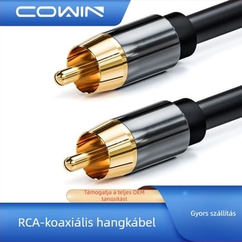 Koaxiális digitális audiókábel, 75 Ω SPDIF mélysugárzónak, aranyozott OFC rézmag, modell R-01-01