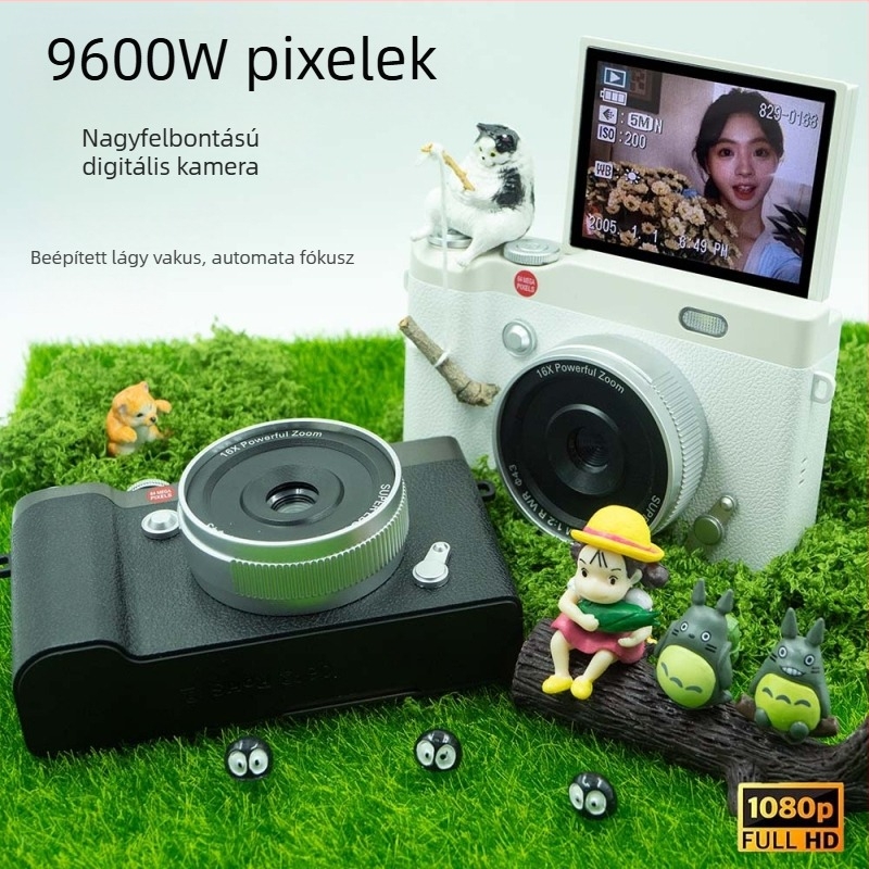 Okos digitális fényképezőgép hajlított képernyővel, 1/2.7-es CMOS-szenzor, 24 MP+, 8x optikai zoom, 2,4 hüvelykes forgatható LCD, USB 3.0