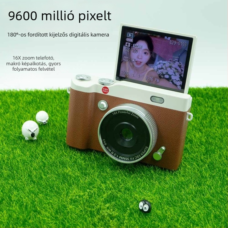 Okos digitális fényképezőgép hajlított képernyővel, 1/2.7-es CMOS-szenzor, 24 MP+, 8x optikai zoom, 2,4 hüvelykes forgatható LCD, USB 3.0