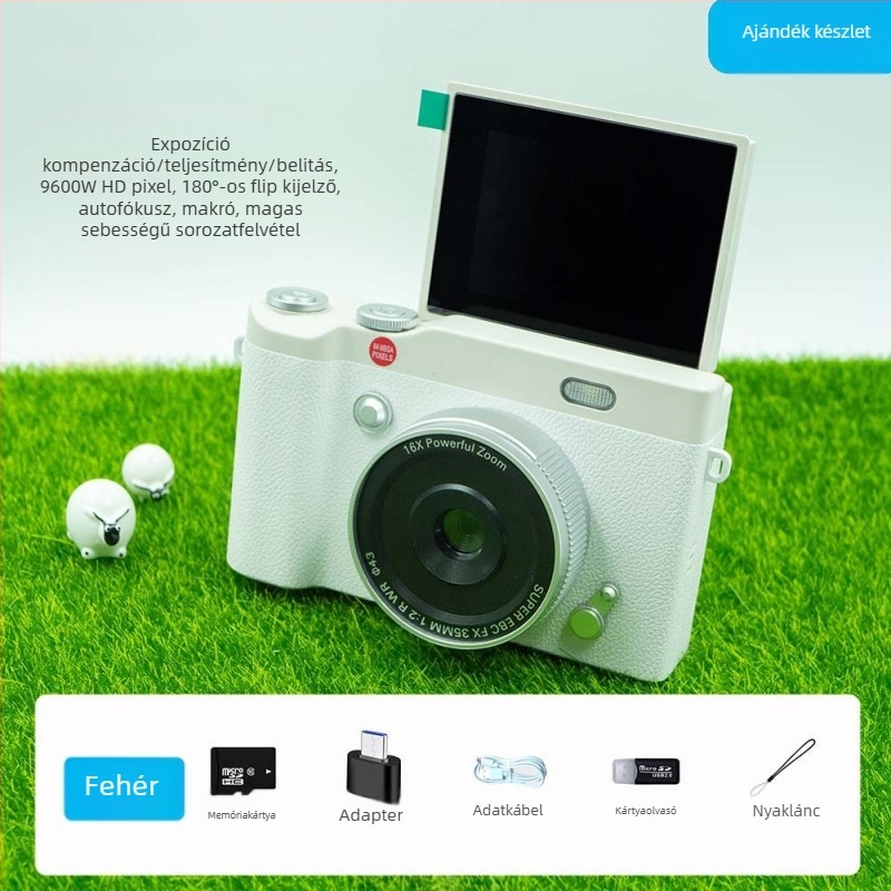Okos digitális fényképezőgép hajlított képernyővel, 1/2.7-es CMOS-szenzor, 24 MP+, 8x optikai zoom, 2,4 hüvelykes forgatható LCD, USB 3.0