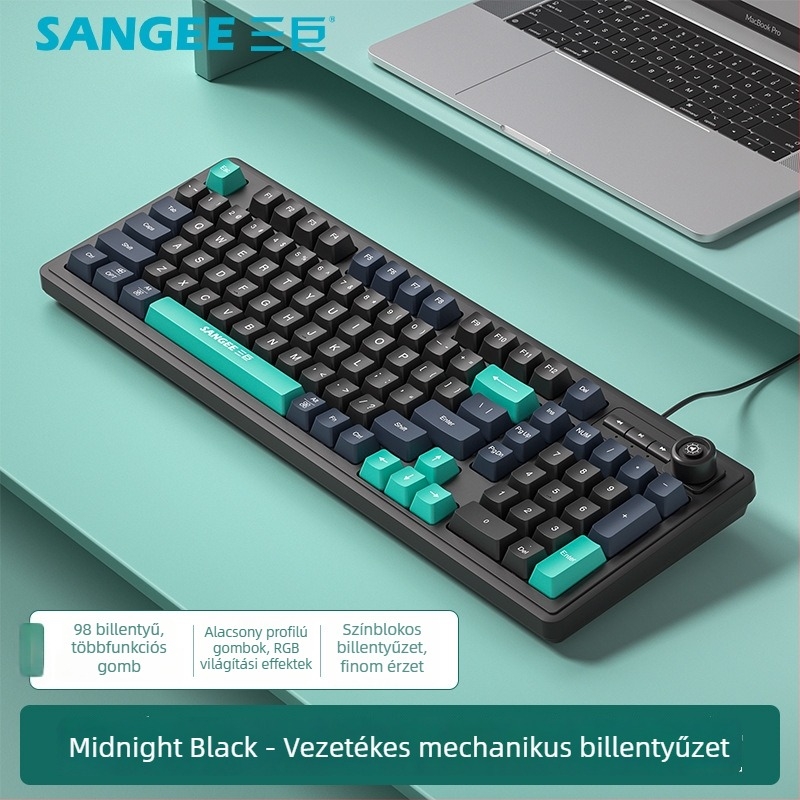 Vezetékes billentyűzet, 88–98 billentyű, USB csatlakozás, kevert háttérvilágítás