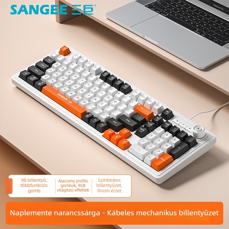 Vezetékes billentyűzet, 88–98 billentyű, USB csatlakozás, kevert háttérvilágítás