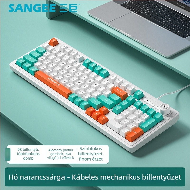 Vezetékes billentyűzet, 88–98 billentyű, USB csatlakozás, kevert háttérvilágítás