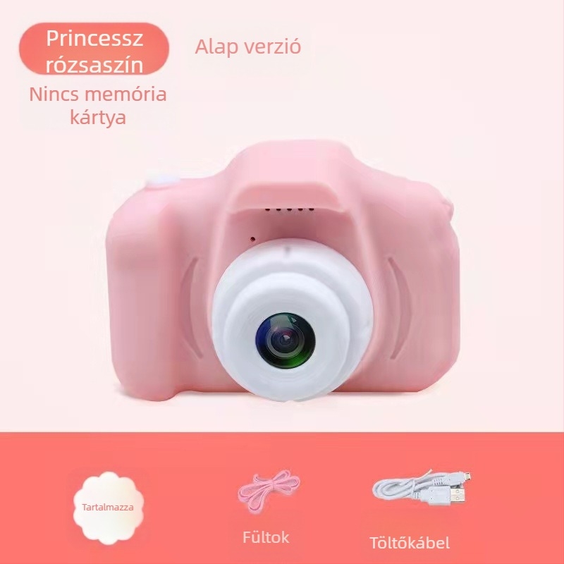 Gyerekeknek szánt digitális mini kamera X200 Folding Box – 200W pixelek, TF-kártya tárolás, Videó és Fotó, Szűrők