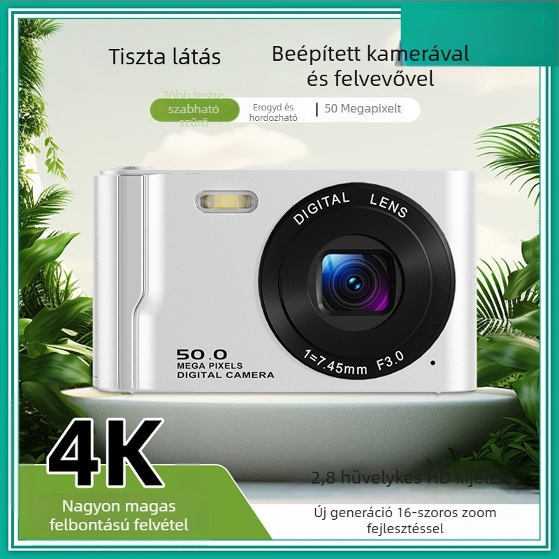 M13 Digitális Kamera – 16x optikai zoom, 2,8 hüvelykes LCD, 4K támogatás, CCD szenzor, MicroSD-kártya