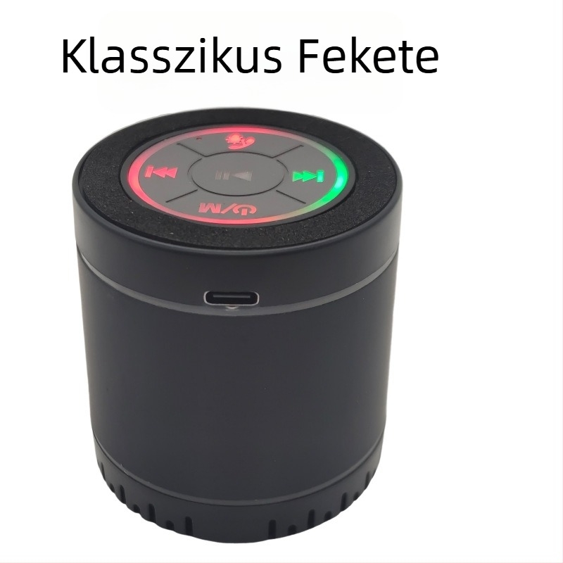 Bluetoothos kültéri hordozható mini mélynyomó hangszóró színes fényekkel, 3 W @ 4 Ω, IPX2, beépített 4000–6000 mAh akkumulátor