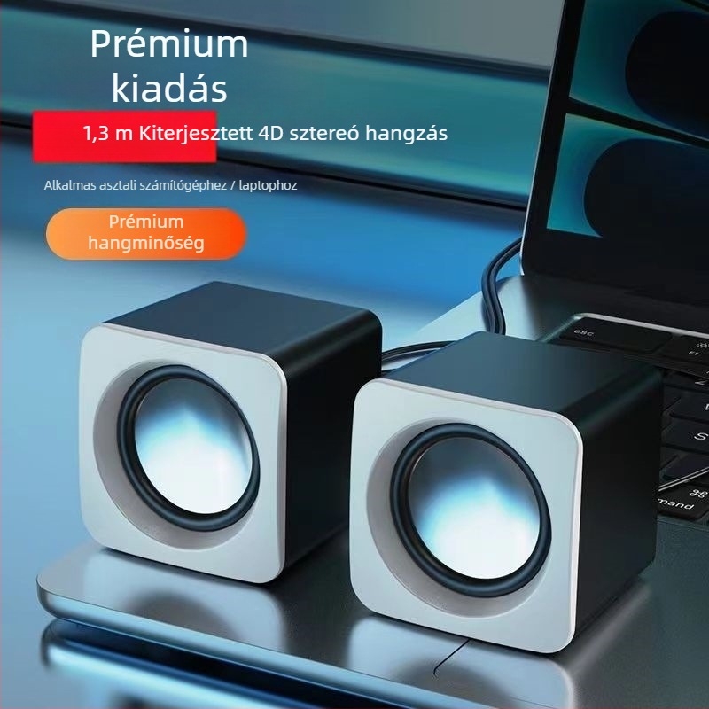 Asztali aktív számítógép hangszóró beépített akkumulátorral, USB tápellátás, alumínium ház, 40 Hz-20 kHz frekvenciasáv, SNR >=100 dB