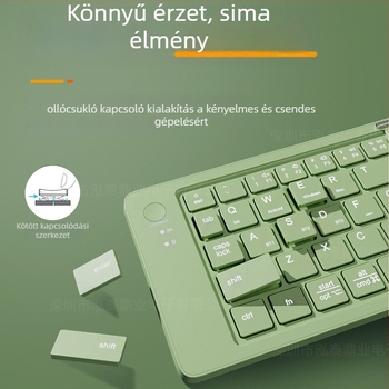 Bluetooth hajtogatható billentyűzet, csendes, kompakt, akár 3 eszközhöz csatlakozik, legfeljebb 87 billentyű