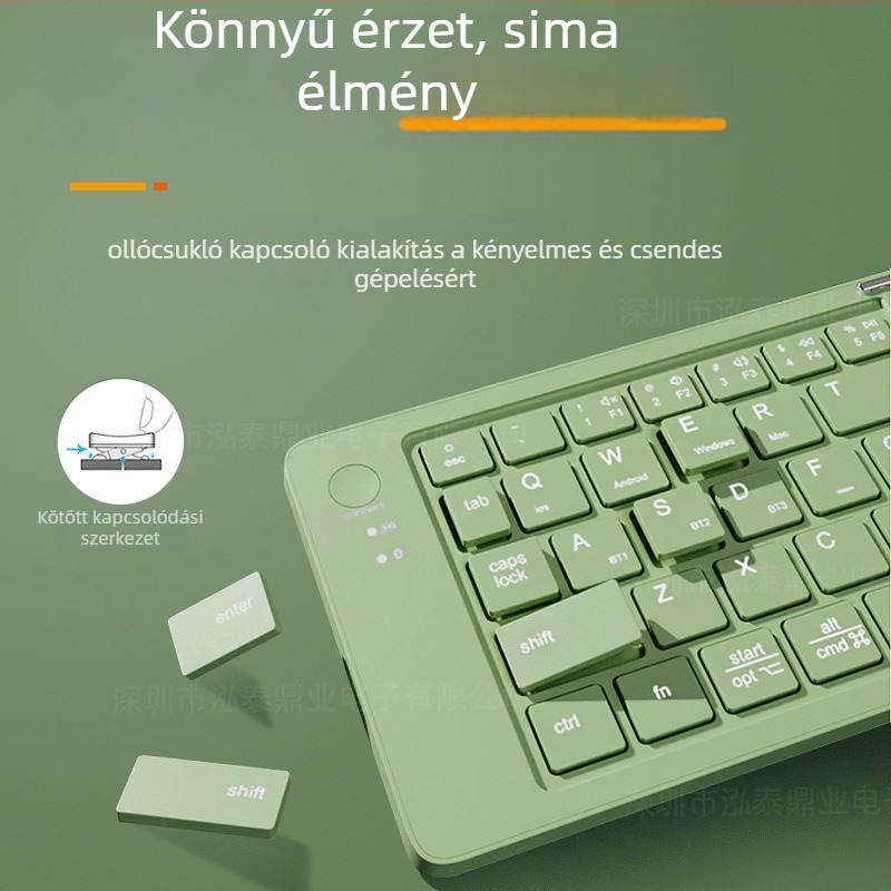 Bluetooth hajtogatható billentyűzet, csendes, kompakt, akár 3 eszközhöz csatlakozik, legfeljebb 87 billentyű