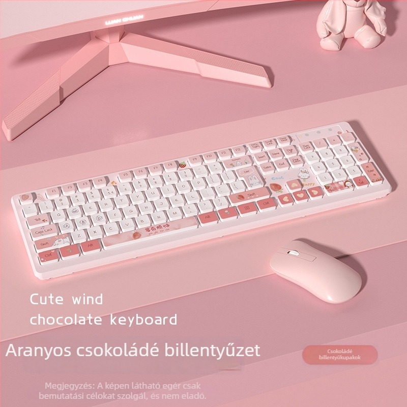 Berry Has Troubles témájú billentyűzet – Rajzfilmszerű dizájn kollégiumok és irodák számára; Vezeték nélküli, univerzális kompatibilitás, háttérvilágítás nélkül, nem vízálló, nincs tenyértámasz