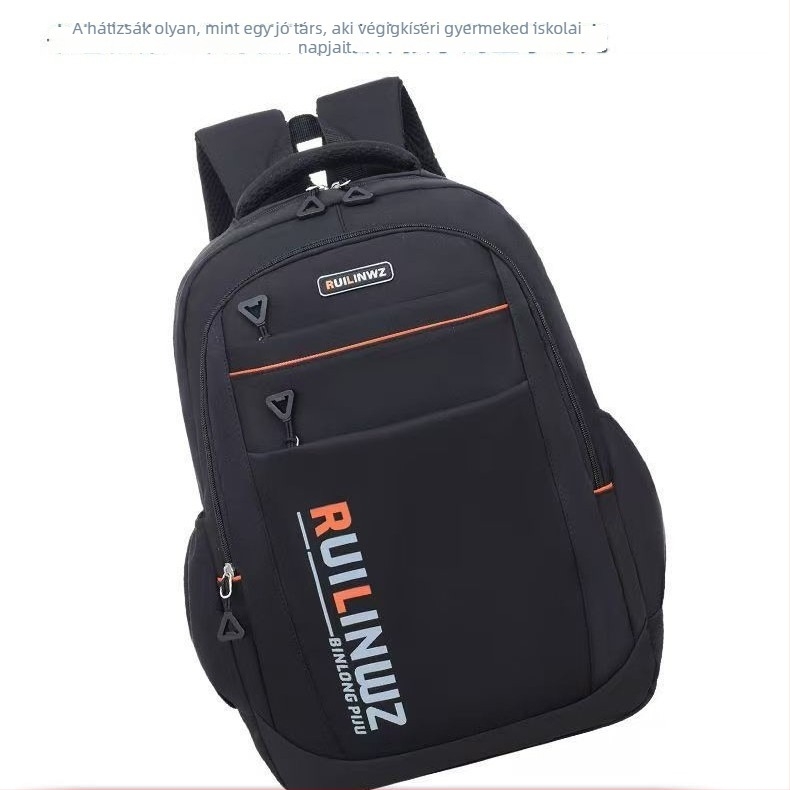 Unisex iskolai hátizsák csíkos mintával, 36–55 literes kapacitás, Oxford anyag, ergonómiai hát-támogatás, kompatibil 16 hüvelykes laptop