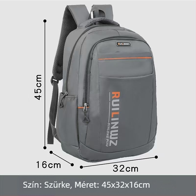 Unisex iskolai hátizsák csíkos mintával, 36–55 literes kapacitás, Oxford anyag, ergonómiai hát-támogatás, kompatibil 16 hüvelykes laptop