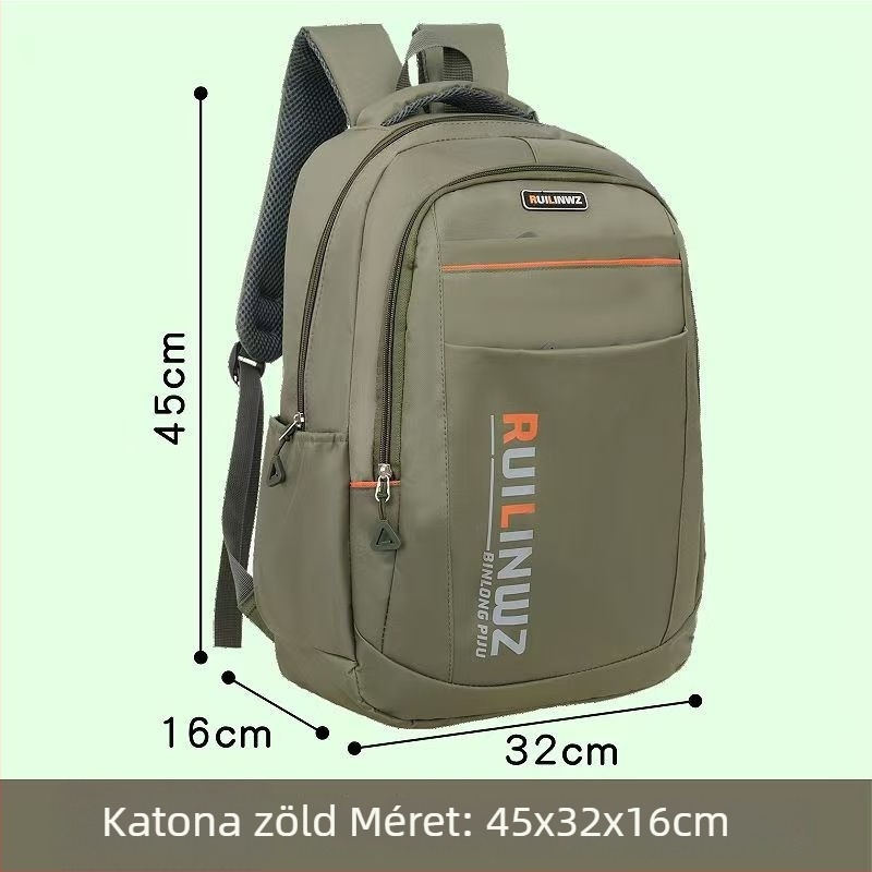 Unisex iskolai hátizsák csíkos mintával, 36–55 literes kapacitás, Oxford anyag, ergonómiai hát-támogatás, kompatibil 16 hüvelykes laptop