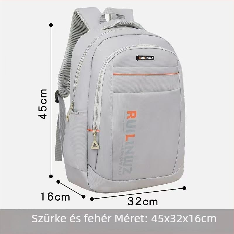 Unisex iskolai hátizsák csíkos mintával, 36–55 literes kapacitás, Oxford anyag, ergonómiai hát-támogatás, kompatibil 16 hüvelykes laptop