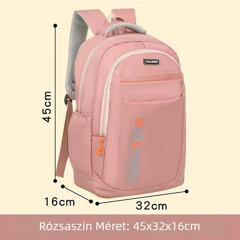 Unisex iskolai hátizsák csíkos mintával, 36–55 literes kapacitás, Oxford anyag, ergonómiai hát-támogatás, kompatibil 16 hüvelykes laptop