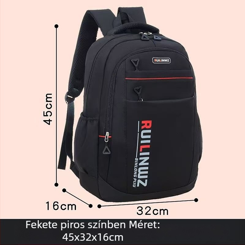 Unisex iskolai hátizsák csíkos mintával, 36–55 literes kapacitás, Oxford anyag, ergonómiai hát-támogatás, kompatibil 16 hüvelykes laptop