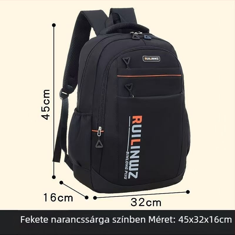 Unisex iskolai hátizsák csíkos mintával, 36–55 literes kapacitás, Oxford anyag, ergonómiai hát-támogatás, kompatibil 16 hüvelykes laptop