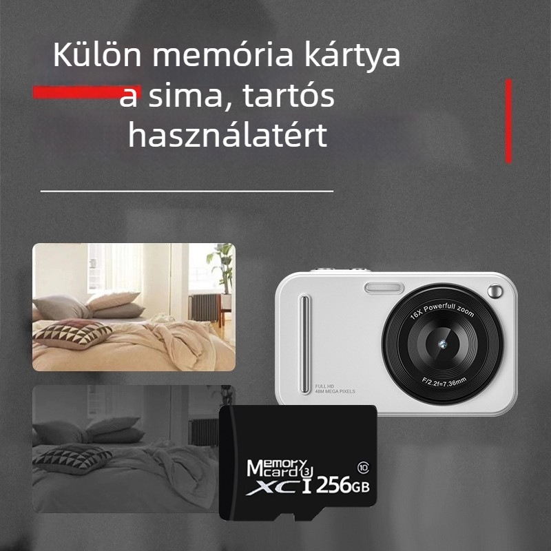 CCD szenzoros kamera 2/3 hüvelykes szenzorral, 18x optikai zoom, max felbontás 4608×3056, 2,8 hüvelykes LCD, periszkópos objektív