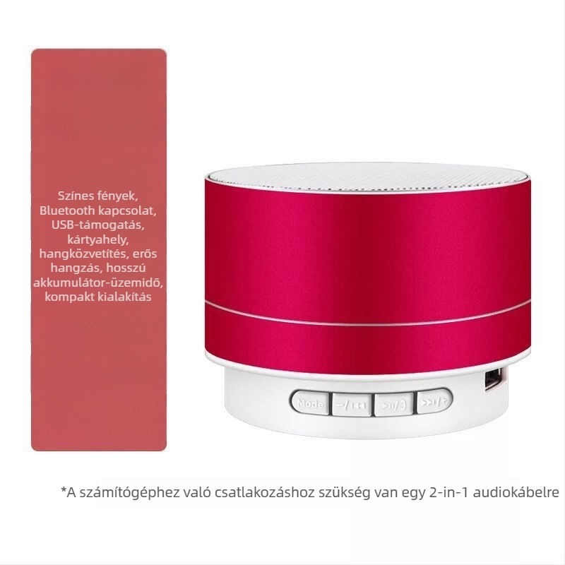 Bluetooth hangszóró USB lejátszási lehetőséggel, IPX7 vízálló, 3,5 mm audió bemenet, frekvenciatartomány 100 Hz–20 kHz, SNR ≥70 dB.