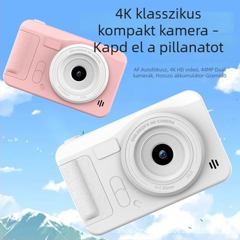 Digitális kamera diákoknak és gyerekeknek, HD felbontású dupla kamera, hordozható CCD zsebkamera