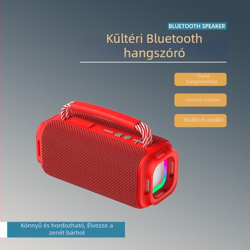 Kültéri Bluetooth hangszóró, 15W, IPX5 vízálló, Bluetooth 5.3, 100Hz-20kHz, beépített akkumulátor 1200–2000mAh